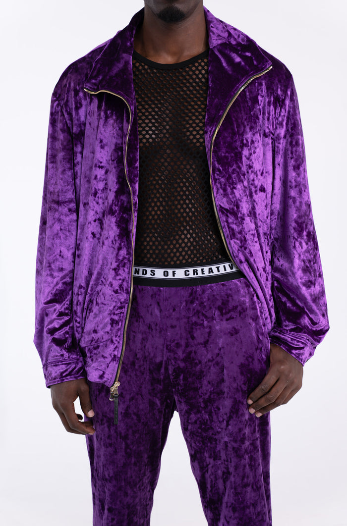 Hendrix Velvet Funnel Neck Jacket