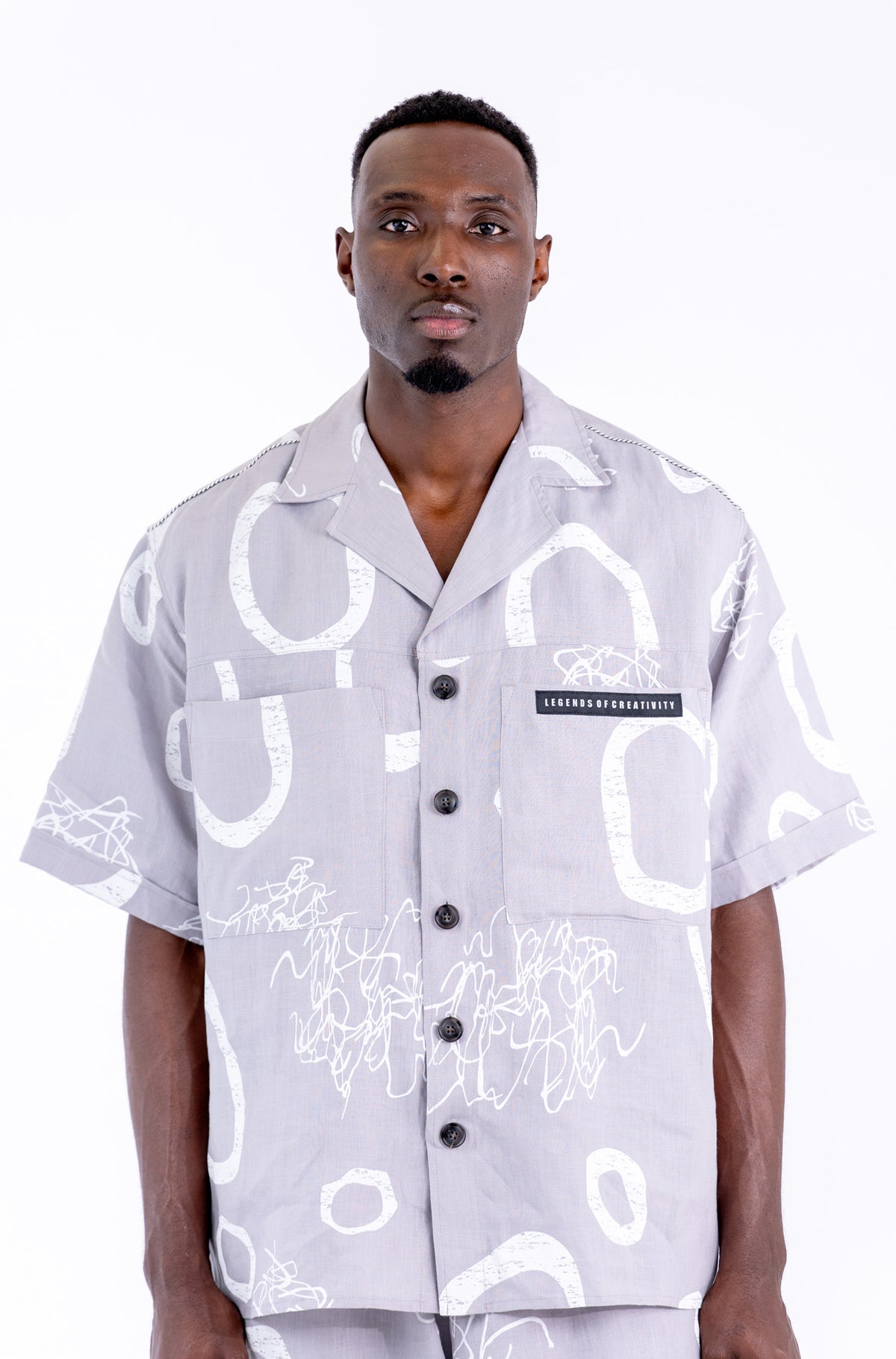 Jackson Abstract Print Linen Camper Shirt-Limited Edition