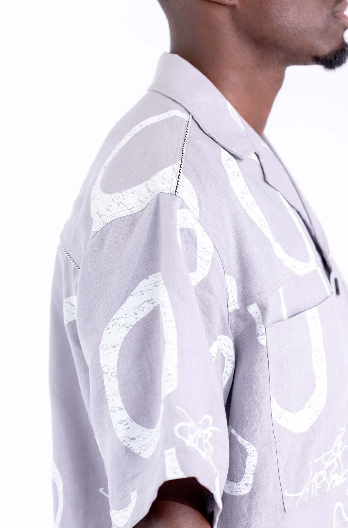 Jackson Abstract Print Linen Camper Shirt-Limited Edition