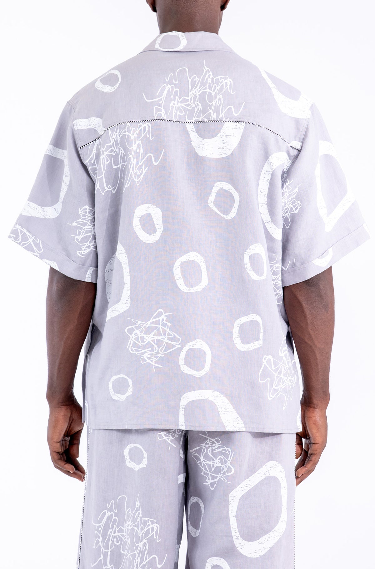 Jackson Abstract Print Linen Camper Shirt-Limited Edition
