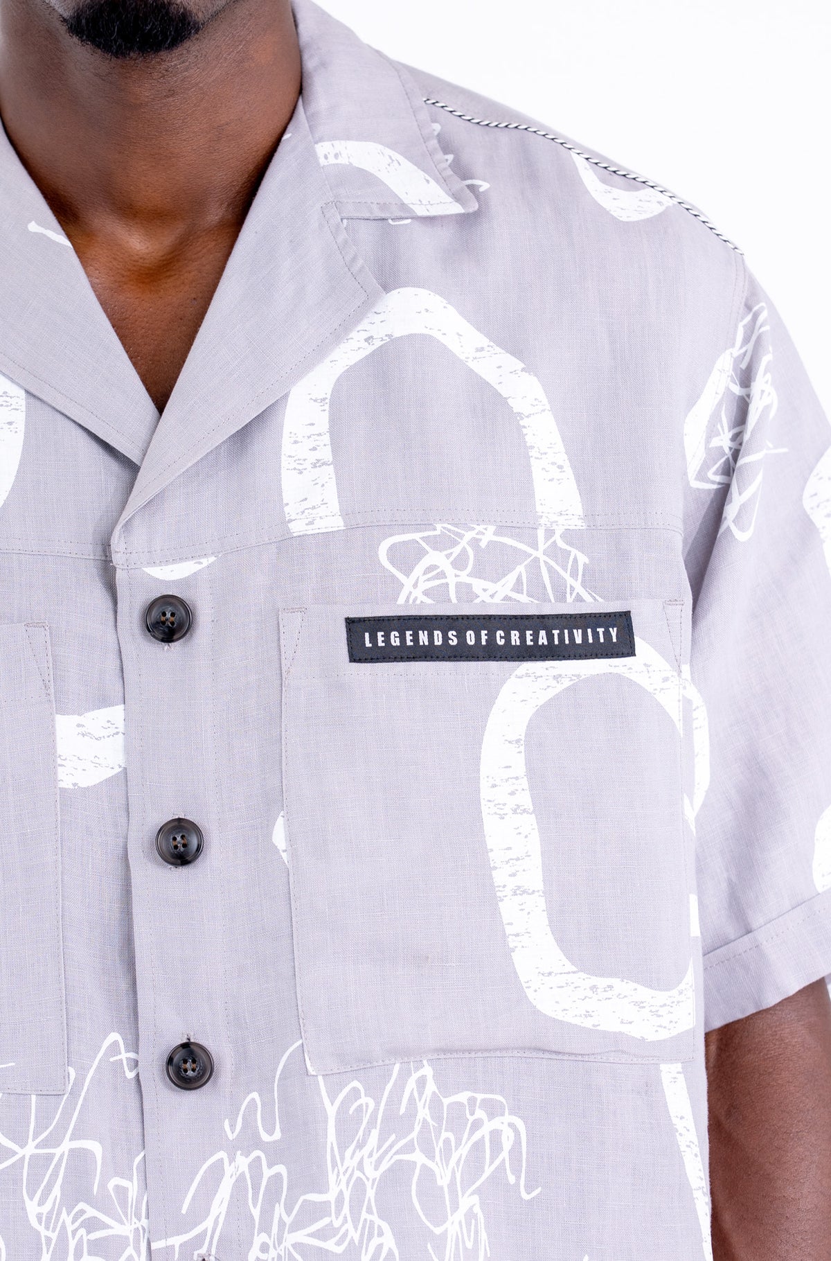 Jackson Abstract Print Linen Camper Shirt-Limited Edition