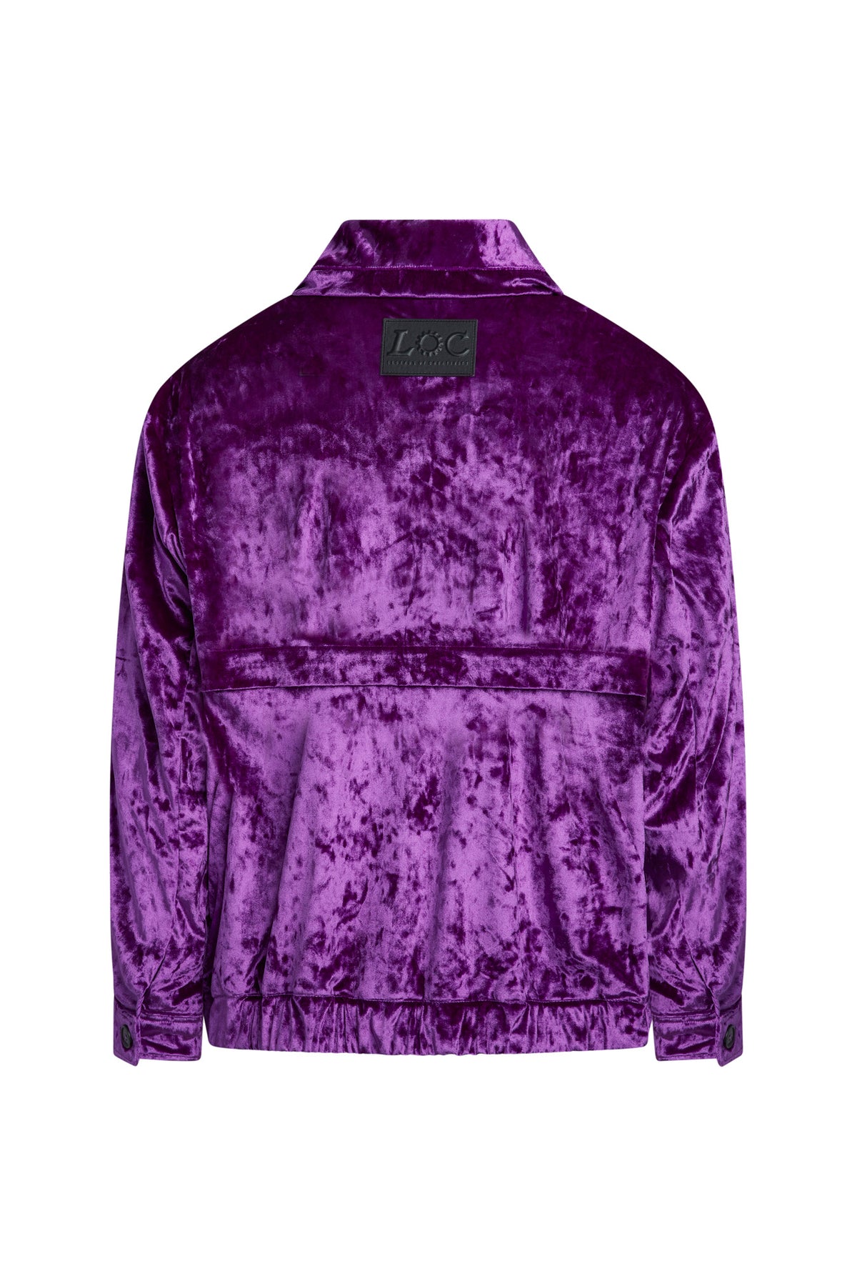 Hendrix Velvet Funnel Neck Jacket Purple  Back- Legends of Creativity