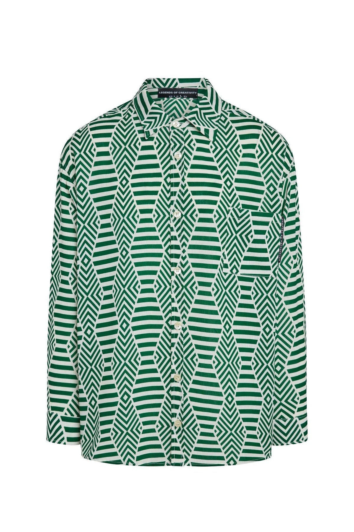 Franklin Printed Linen Long Sleeve Shirt - Legends of Creativity