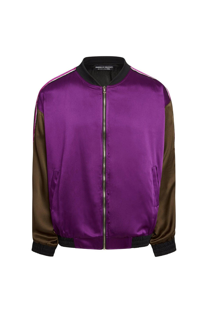 Presley Two-Tone Silk Bomber Jacket - Legends of Creativity