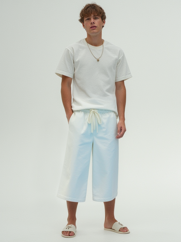 Bowie Corduroy Baggy Shorts Chalk- Legends of Creativity 
