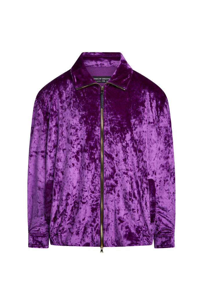  Hendrix Velvet Funnel Neck Jacket Purple - Legends of Creativity
