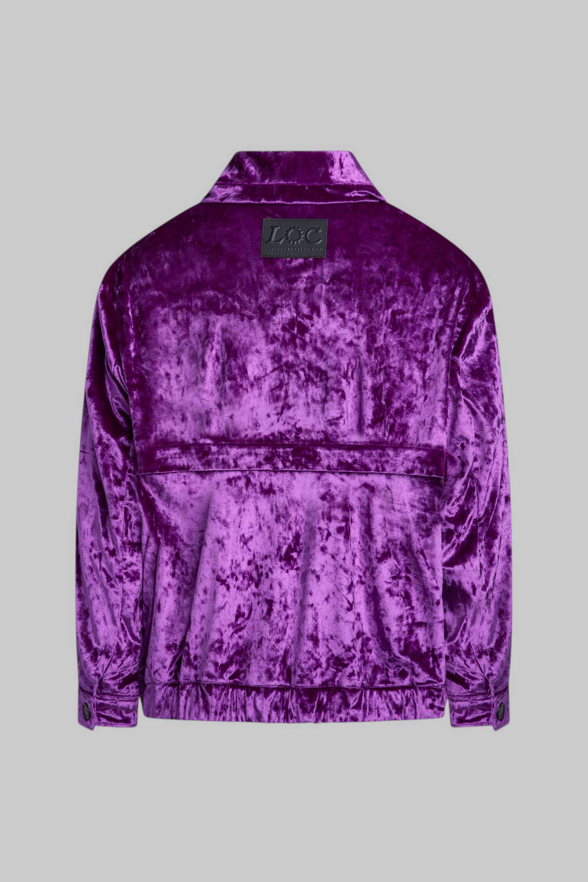 Hendrix Velvet Funnel Neck Jacket Purple  Back- Legends of Creativity