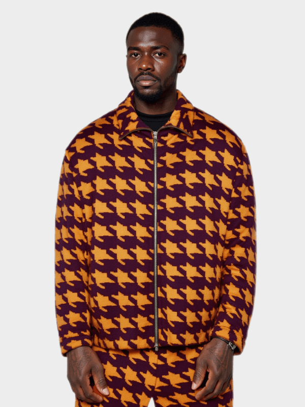 Hendrix Knit Jacquard Funnel Neck Jacket - Legends of Creativity