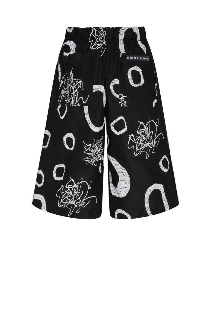 Bowie Printed Linen Baggy Shorts - Legends of Creativity